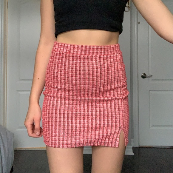 Topshop red plaid mini skirt size 4 - Picture 2 of 2